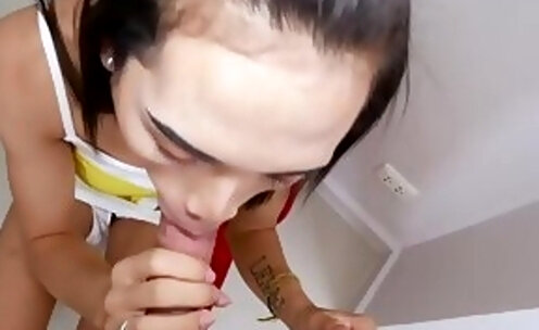 Sexy Ladyboy Lee Blows That Dick Before Getting Anal Barebacked